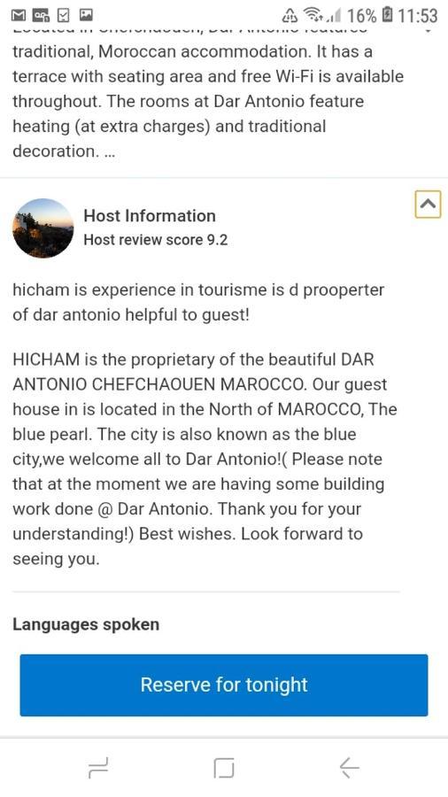 Dar Antonio Hotel Chefchaouen Eksteriør billede